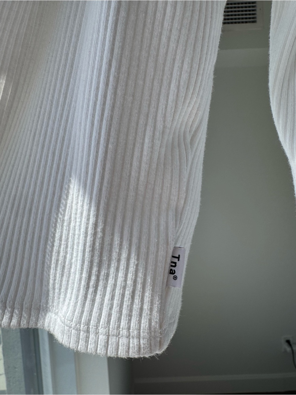 TNA White Ribbed Zip-Up Cropped Jacket - Picture 4 of 5